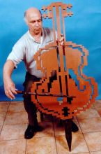 Barnea with cello woodcut