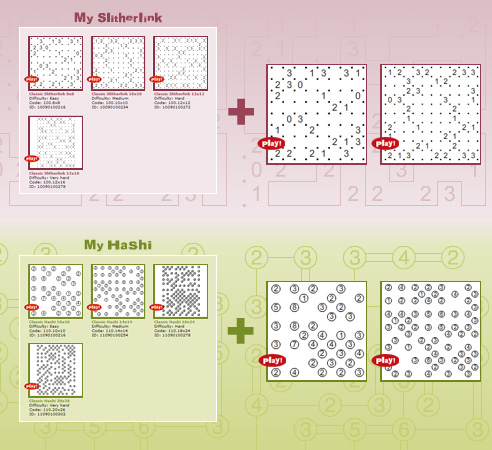 4 extra Slitherlink and Hashi puzzles will be available each week