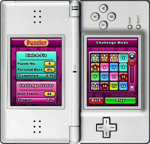 Puzzler World for Nintendo DS/DSi: Select another puzzle