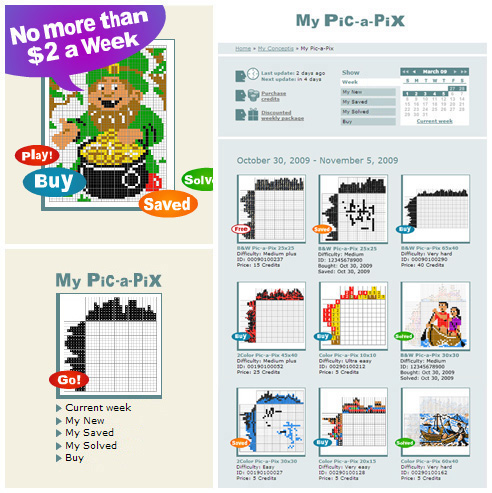 Conceptis paid website - no more than $2 a week