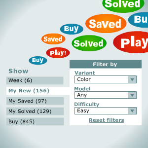Filters: Now also for New, Saved and Solved puzzles