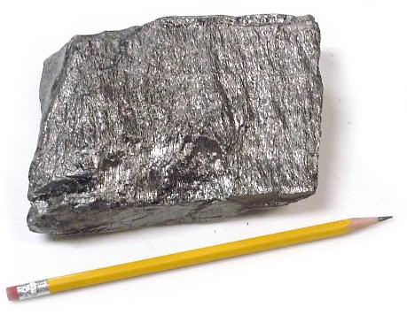 This piece of raw graphite comes from the Bogala Mine in Sri Lanka, and it is quite pure.