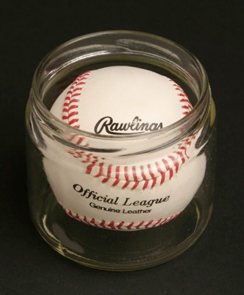 Baseball in Salsa Jar