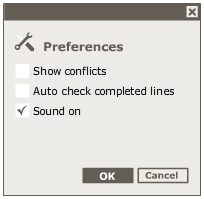 Preferences dialog box