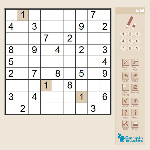 Sudoku Online by Conceptis