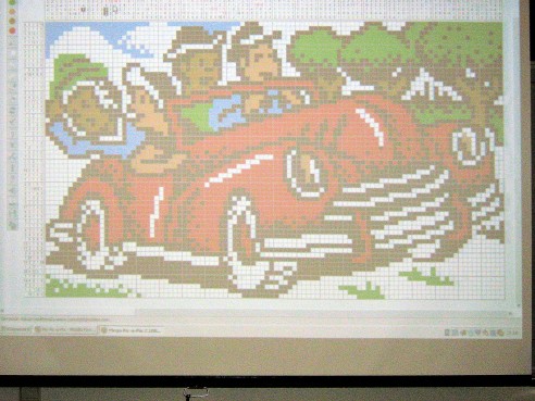Solution of a Mega colored Pic-a-Pix from the weekly puzzles presented to the class