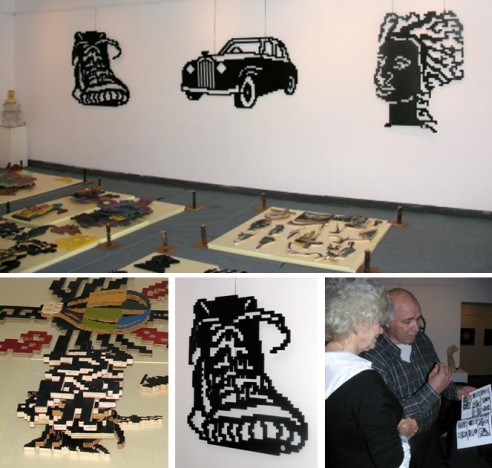 Wooden Pixel Sculptures