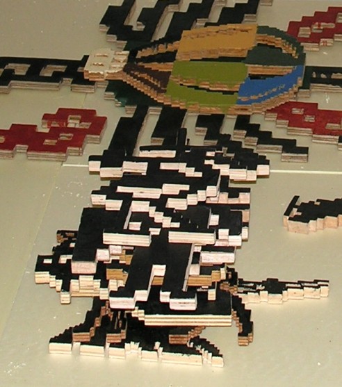Wooden Pixel Sculptures