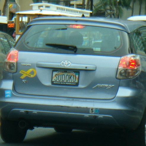 Smart driving with Sudoku license plates