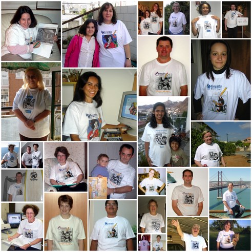 Photos shared by some of the weekly review T-shirt winners, 2002-2010.