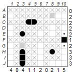 Remaining empty squares in a row or column are ship segments (B)
