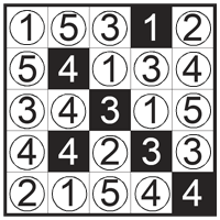 Classic Hitori solution