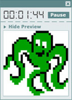 Pic-a-Pix Progress window: The timer is combined with the thumbnail preview.