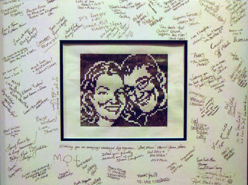 Custom Link-a-Pix with wedding guest signitures