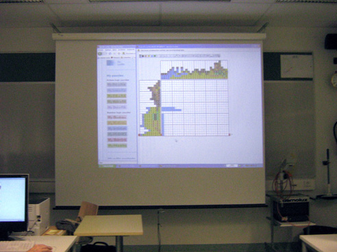 The beginning of a Color Pic-a-Pix solution on the wide screen