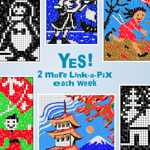 More Link-a-Pix: 2 extra puzzles will be available in My Conceptis each week