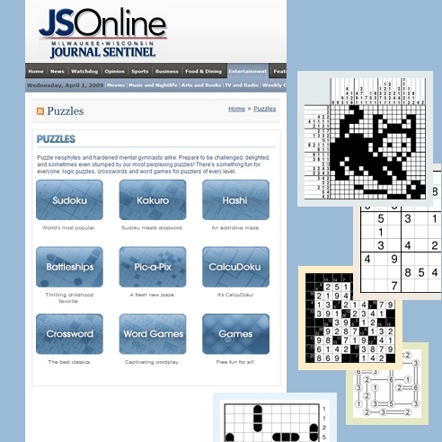 Conceptis puzzles on the Milwaukee Journal Sentinel website via King Features Syndicate