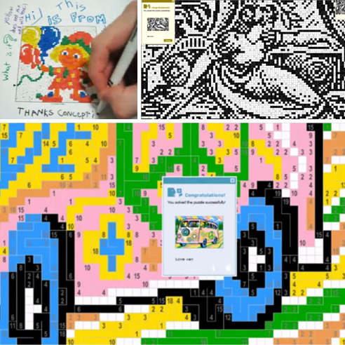 5 Time-Lapse videos showing Picture Logic puzzles being solved