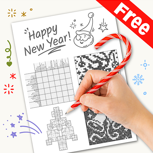 Happy New Year 2025 with Free Printable Christmas Puzzles!