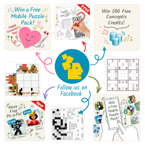 Follow Conceptis on Facebook for Awesome Puzzle Perks!