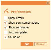 Preferences dialog box
