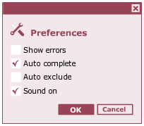 Preferences dialog box
