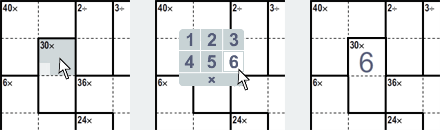 Placing and deleting numbers