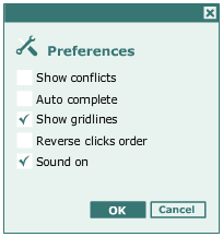 Preferences dialog box