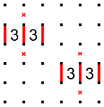 Two adjacent 3's (B)