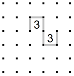 Two diagonal 3's (A)