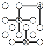 Islands with 4 in the corner, 6 on the side and 8 in the middle (B)