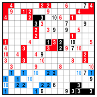 Color Link-a-Pix - step 1 (B)