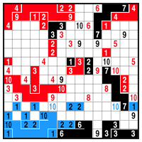 Color Link-a-Pix - step 2 (B)