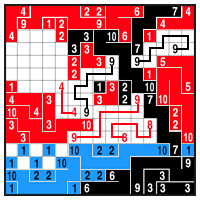 Color Link-a-Pix - step 6 (A)