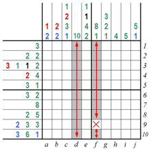 Color Link-a-Pix - step 1 (A)