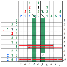 Color Link-a-Pix - step 2 (A)