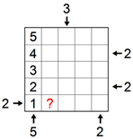 Lowest skyscraper located adjacent to clue 2 (A)