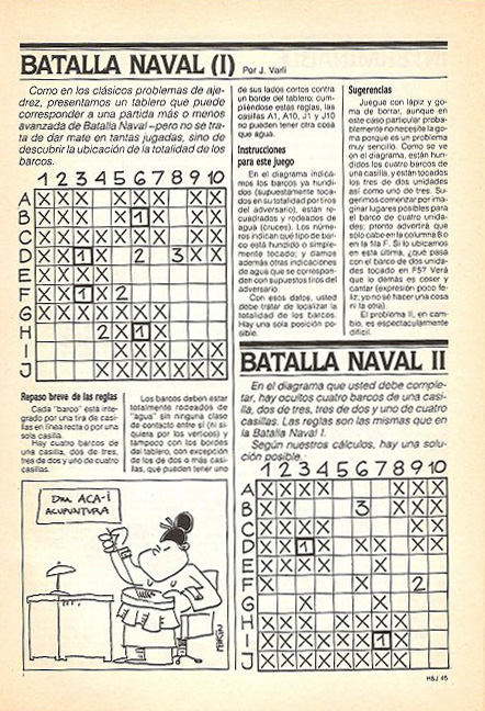 The original Battleship puzzle