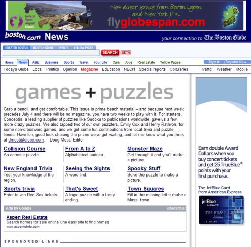 Online version of The Boston Globe's special section