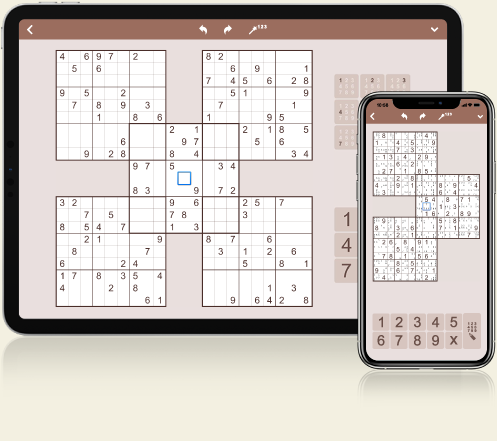 MultiSudoku: Samurai Puzzles (iPhone, iPad, Android)