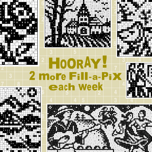 More Fill-a-Pix: 2 extra puzzles will be available in My Conceptis each week