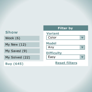 Filters: Find the puzzles you want easily and quickly