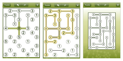 Hashi for iPad and iPhone (iPhone screens)