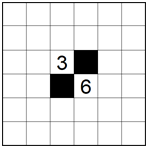 Diagonally adjacent clues (B)