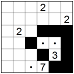 Surrounding a completed island (B)