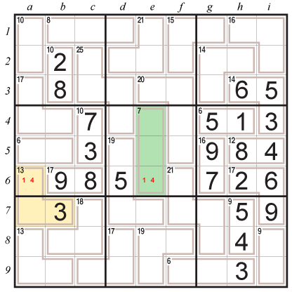 Killer Sudoku techniques: Naked Pairs A