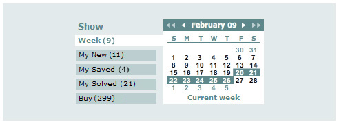My Conceptis calendar navigation